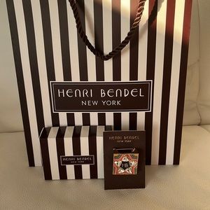 PRETTY LITTLE HENRY BENDEL SIGNATURE SPARKLY ENAMEL & GOLD PIN - RARE